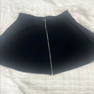 Black Zipper Mini Skirt